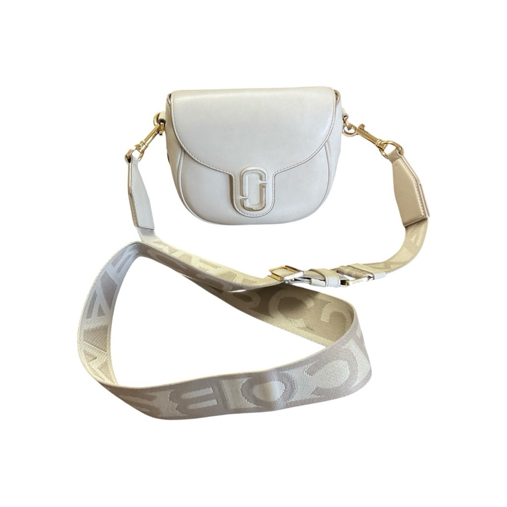 Marc Jacobs Cream Crossbody Bag with Logo Strap